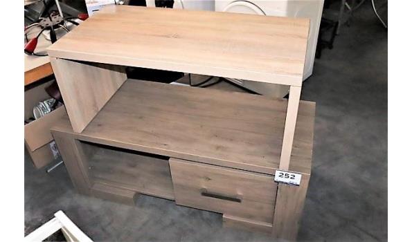 houten tv-meubeltje plus lage rh houten tafeltje